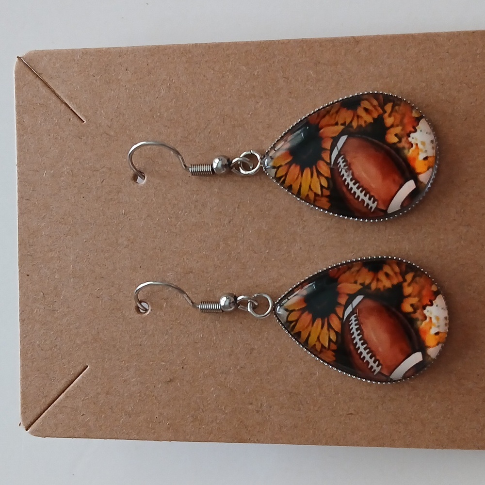 Fashion Jewelry Orange and Brown Teardrop Earrings